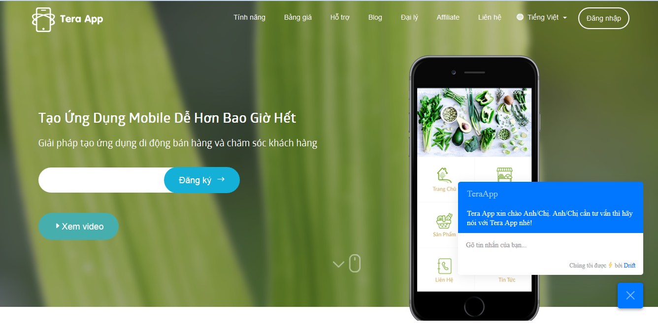 Sản phẩm cuối cùng là TeraApp, một công cụ giúp cho doanh nghiệp tạo ra ứng dụng di động mà không cần phải lập trình