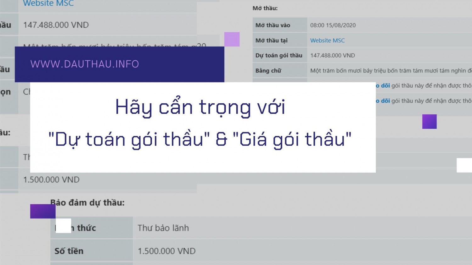 Nhà thầu hãy cẩn trọng với “Dự toán gói thầu” và “Giá gói thầu”!